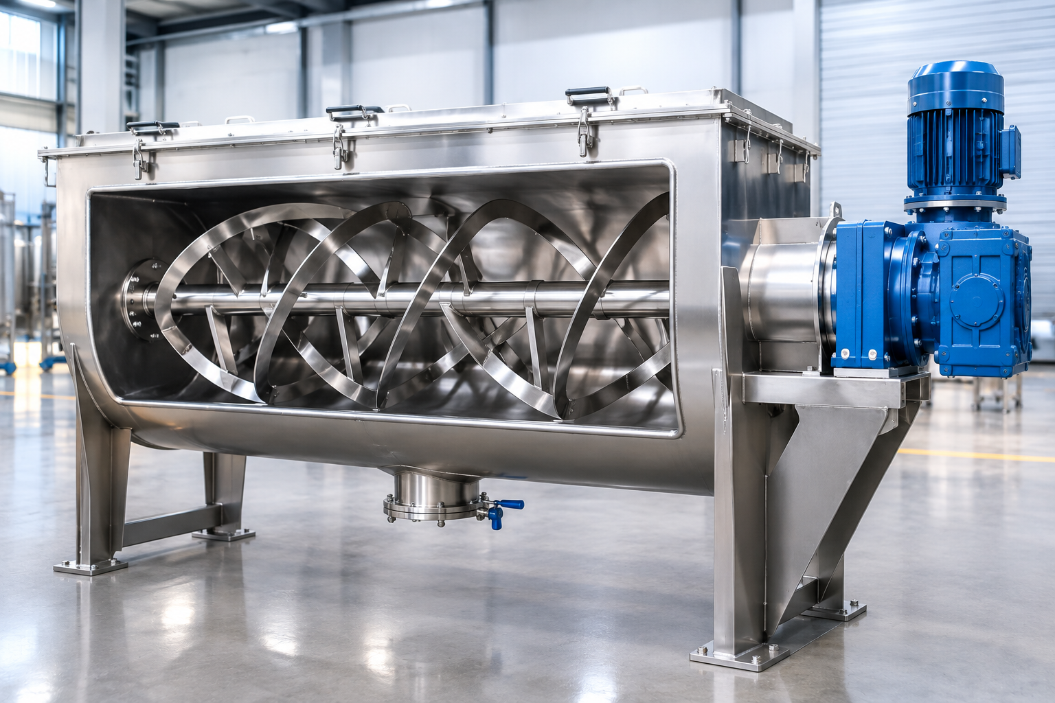 Industrial ribbon blender machine